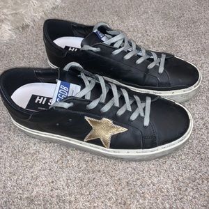 Black and Gold platform Golden Gooses